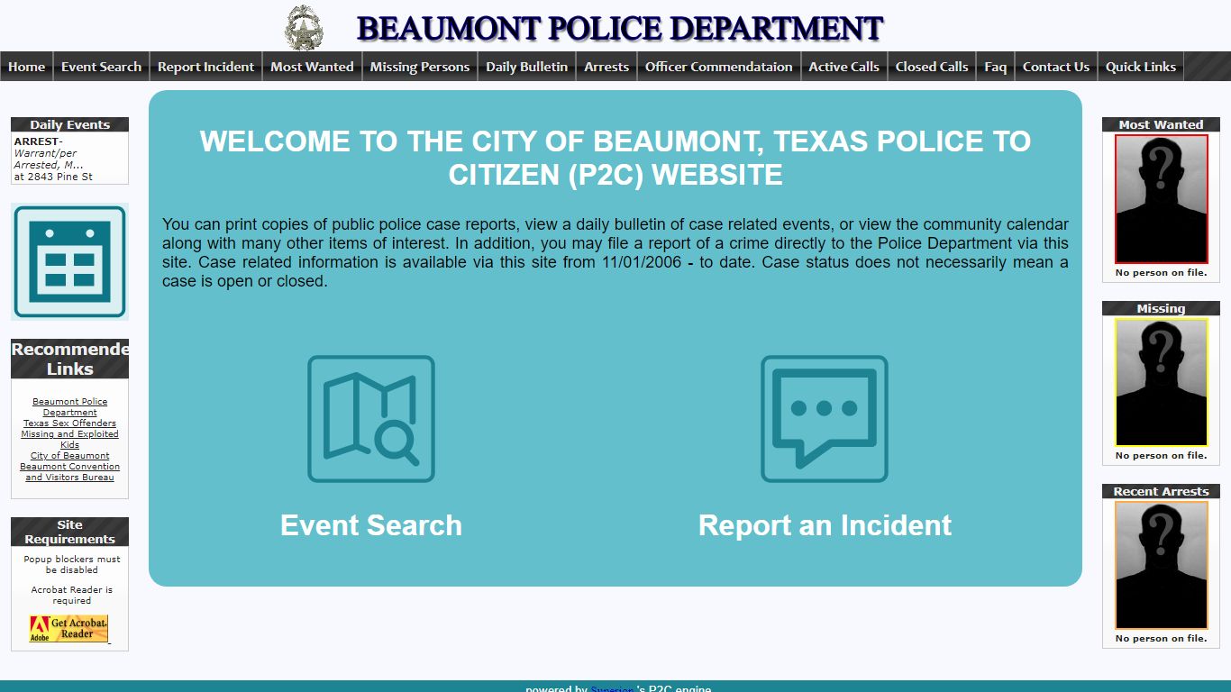 Beaumont Police Department P2C